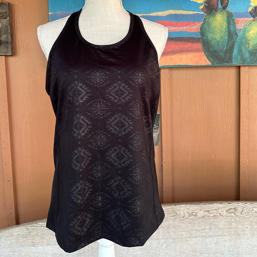 LAUREN Ralph Lauren Black Southwest Native Geometric Design Tank Top XL NWT